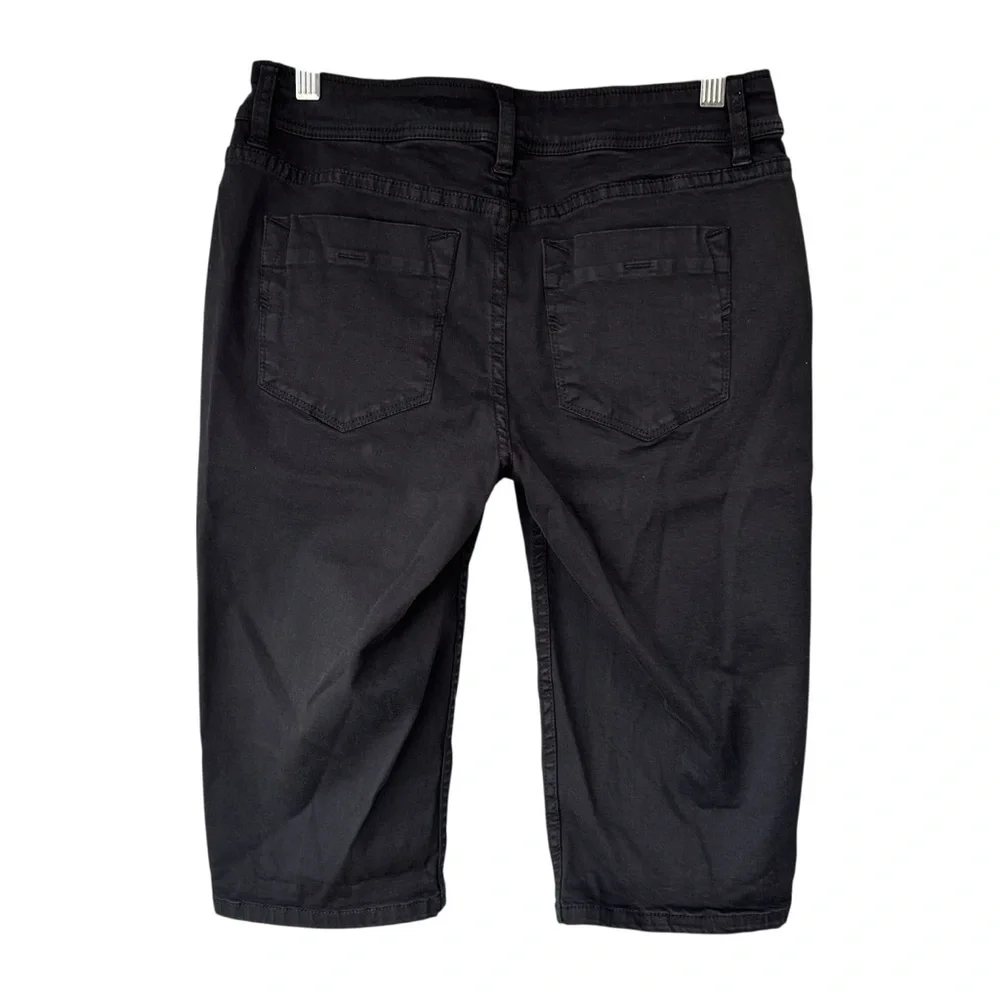 Tommy Bahama Black Denim Clam Digger Shorts Pants, Size 2
